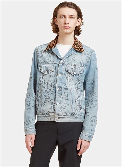 gucci graffiti denim jacket|Gucci denim jacket modern.